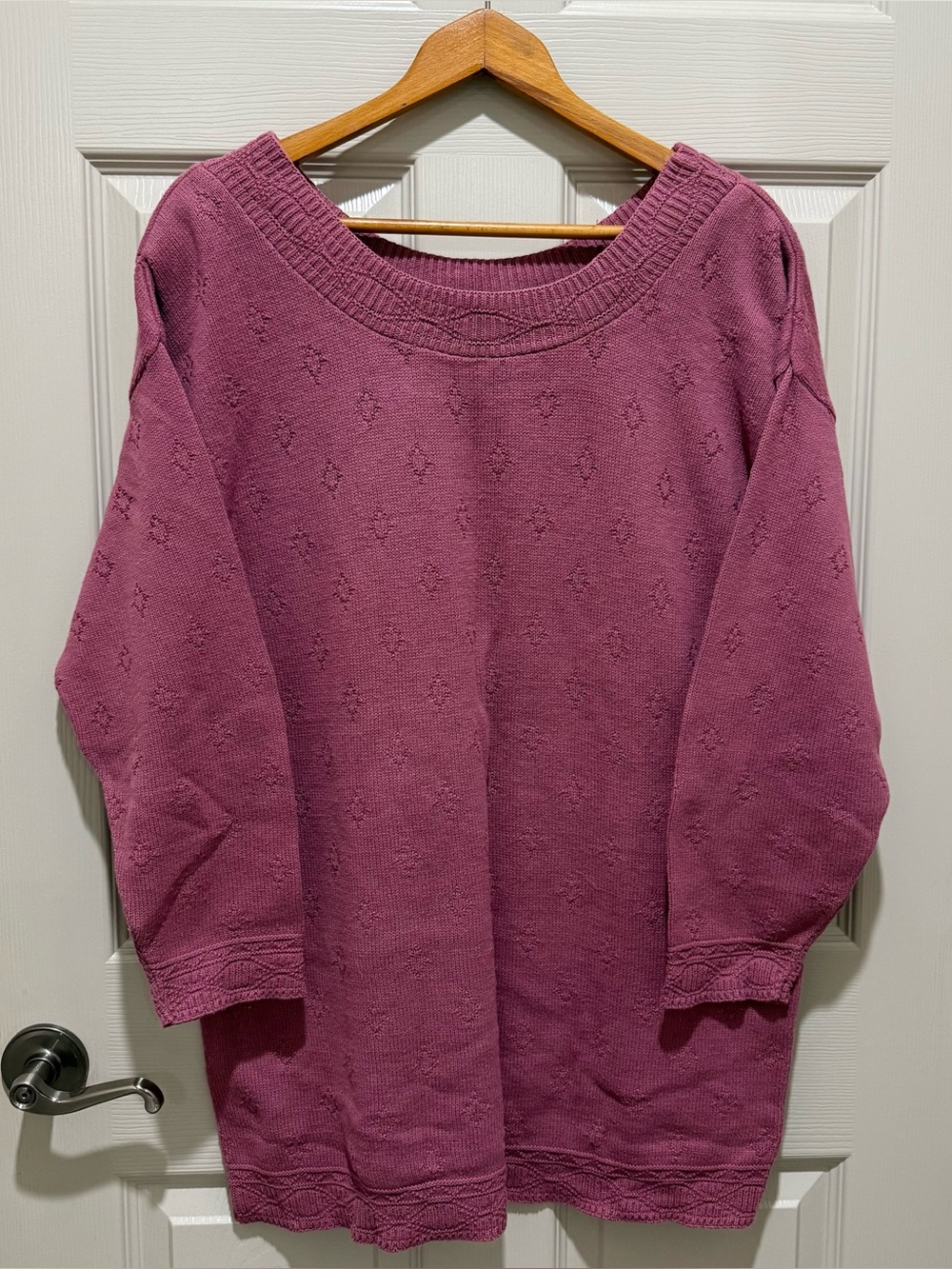 Express Sweater Dress Womens Small Mauve Vintage 90s Cotton Tunic Boatneck⁠